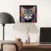 Kat - Graffiti - Dieren - Kleuren - Grijs aluminium wit klein -sfeer5
