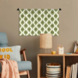 Patroon - Retro - Groen Wandkleed katoen klein 269 -wsfeer4_kind