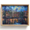 Grachten Amsterdam - Huizen - Stad - Kleurrijk Dienblad Rechthoek middel -z3d_shopping
