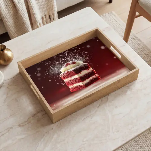 Rode - Velvet - Taart - Eten Dienblad Rechthoek middel -sfeer1