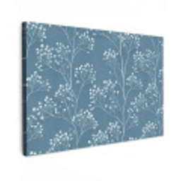 Takken - Bessen - Patroon - Lichtblauw Tuinposter op houten frame 2 cm dik klein 845 -3d