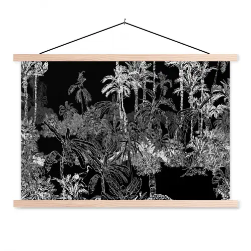 Palm - Jungle - Tropical textielposter latten blank klein -3d