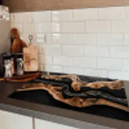 Rivieren van Hout en Hars Inductie beschermer vinyl 3mm klein -sfeer3