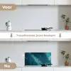 Vrouw - Water - Bikini - Oranje keuken achterwand spatscherm klein -voor_na_NL