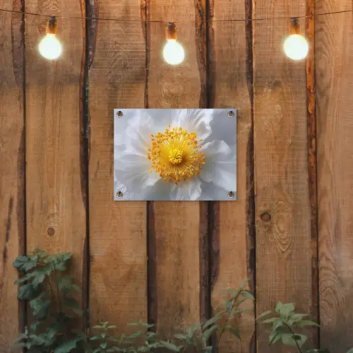Wit - Bloem - Elegant tuinposter los doek klein -sfeer1
