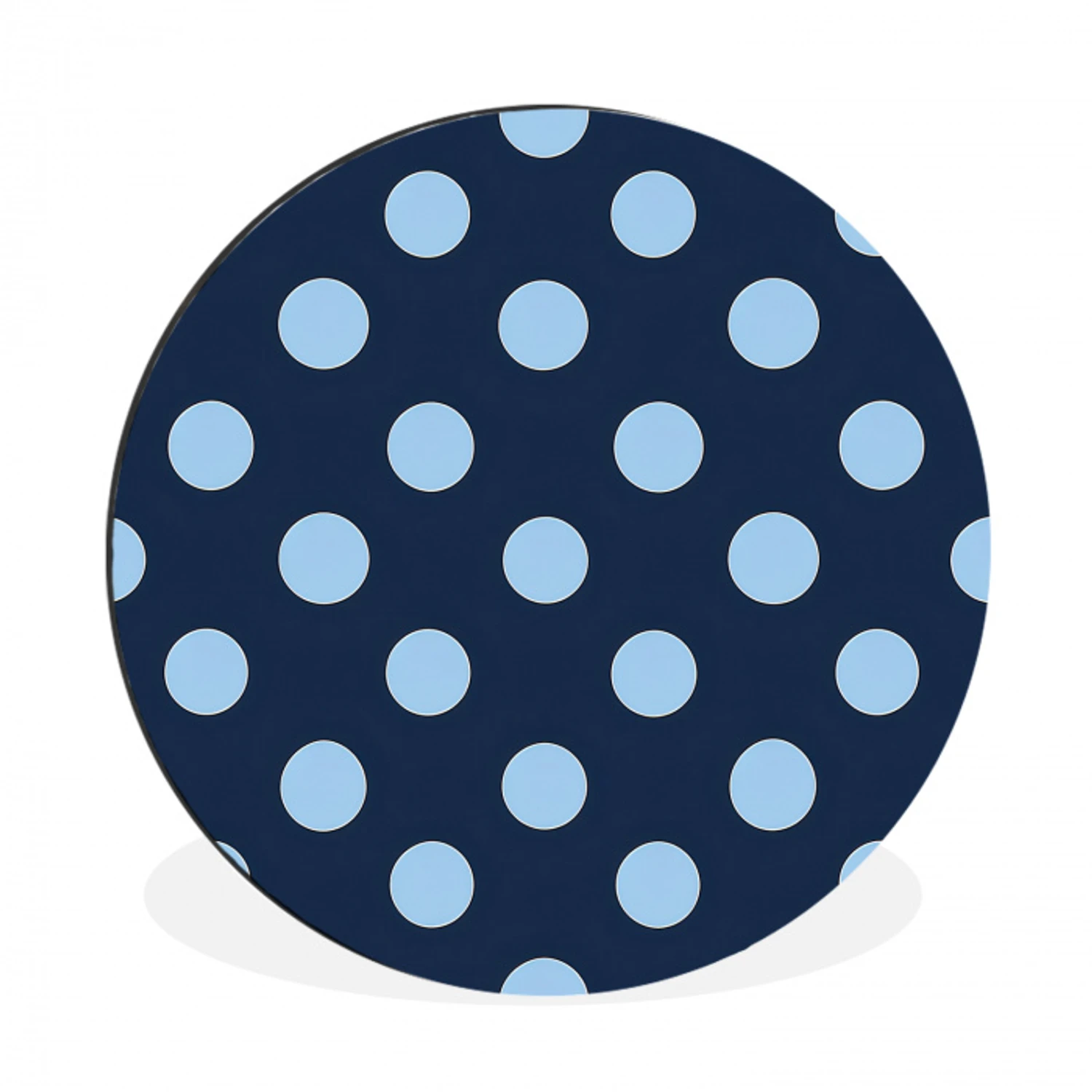 Klassiek - Dots - Blauw Wandcirkel aluminium klein 190 -3d