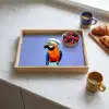 Papegaai - Koksmuts - Vogel - Leuk Dienblad Rechthoek middel -sfeer2