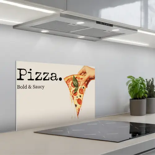Pizza - Kaas - Pepperoni keuken achterwand spatscherm klein -3d_schuin
