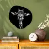 Giraffe - Portret - Dieren - Zwart - Wit Wandcirkel Organisch Forex 3mm klein -sfeer2
