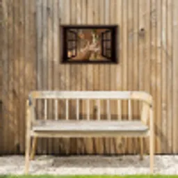 Hert - Dier - Bos - Herfst - Hertenkop - Bruin - Doorkijk Tuinposter op houten frame 2 cm dik klein -sfeer4