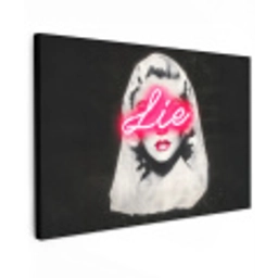 Neon - Letters - Vintage - Vrouw Tuinposter op houten frame 2 cm dik klein -3d