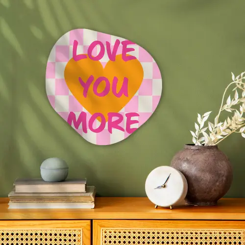 Valentijn - Love - Roze - Oranje Wandcirkel Organisch Forex 3mm klein -sfeer2