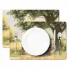 Houten bankje - Bloempotten - Landschap Placemat vinyl groot -zzsfeer2_Kitchenyeah-website