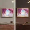 Zee - Roze - Bloemen - Poort Light Box met batterij (Wandlamp) middel -sfeer3