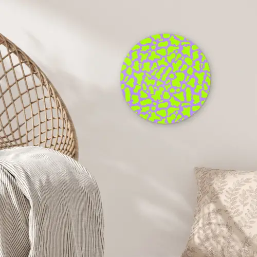 Groen - Neon - Paars - Vlekken Wandcirkel plexiglas klein 852 -sfeer5