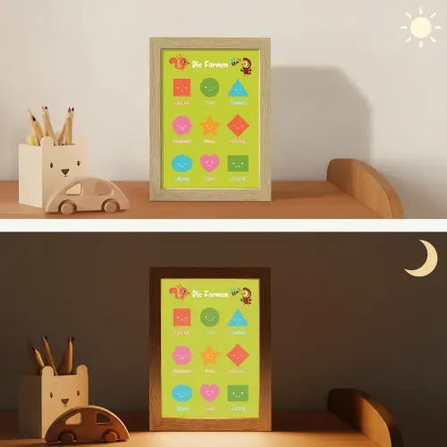 Educatief - Vormen leren - Groen - Geometrische vormen Light Box met kabel klein -sfeer3_kind