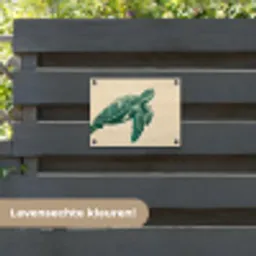 Schildpad - Sierlijk - Groen - Schild tuinposter los doek klein -sfeer3