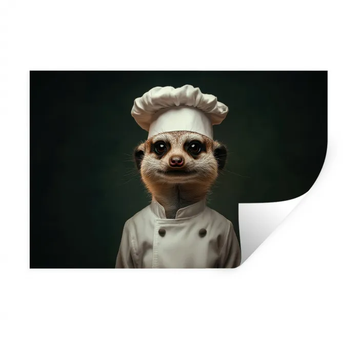 Dier - Kok - Stokstaartje Muursticker klein -3d