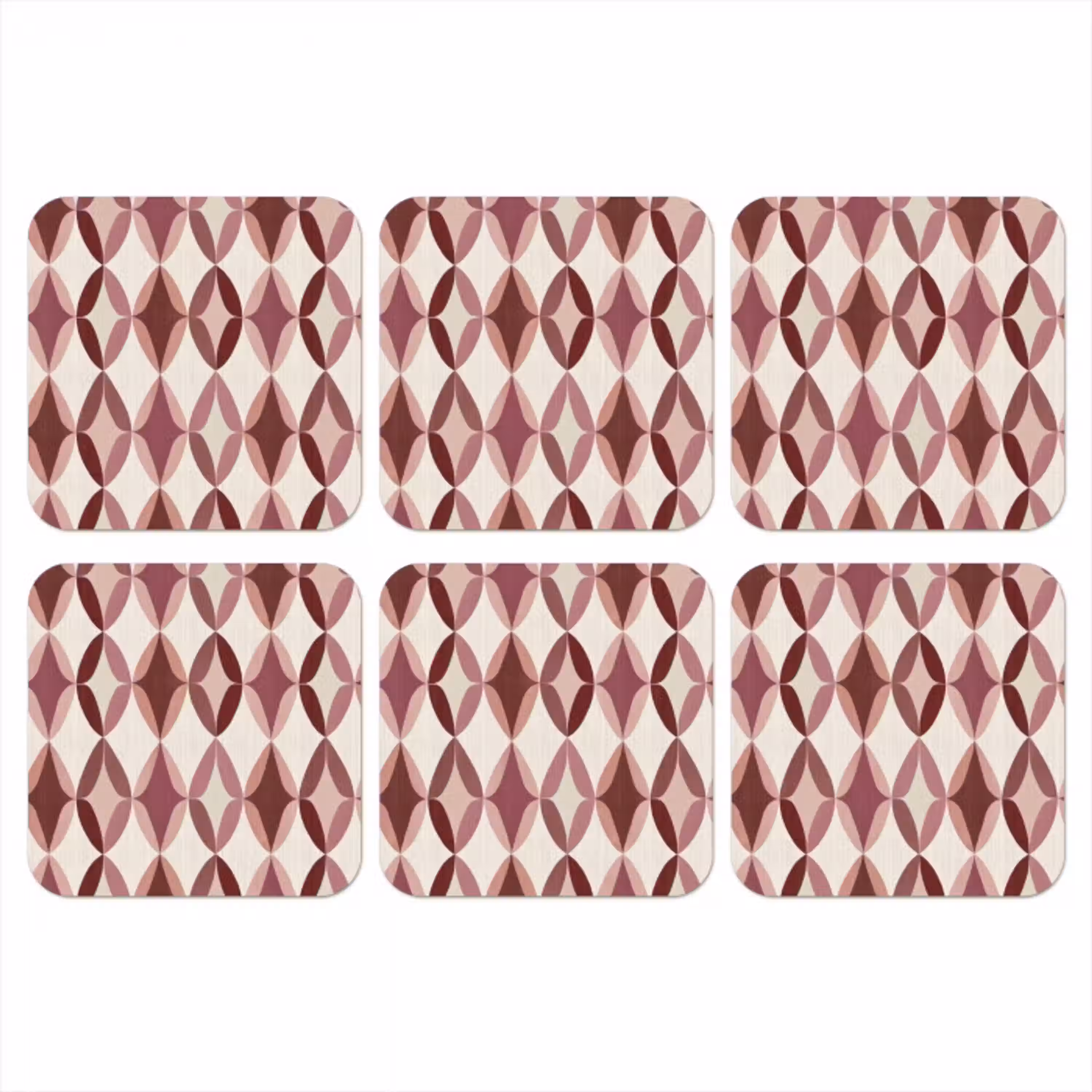 Ovaal - Textuur - Roze onderzetter kurk middel 366 -3d
