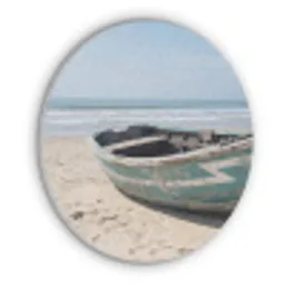 Boot - Zandstrand - Zee Akoestische PET Vilt - Rond klein -3d