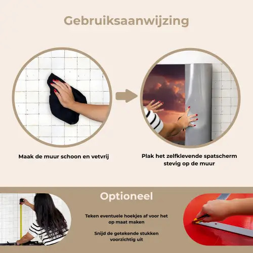 Olifanten - Grasland - Zonsondergang keuken achterwand spatscherm klein -gebruiksaanwijzing_NL