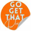 Oranje - Blauw - Go get that dream Wandcirkel behangsticker klein -3d