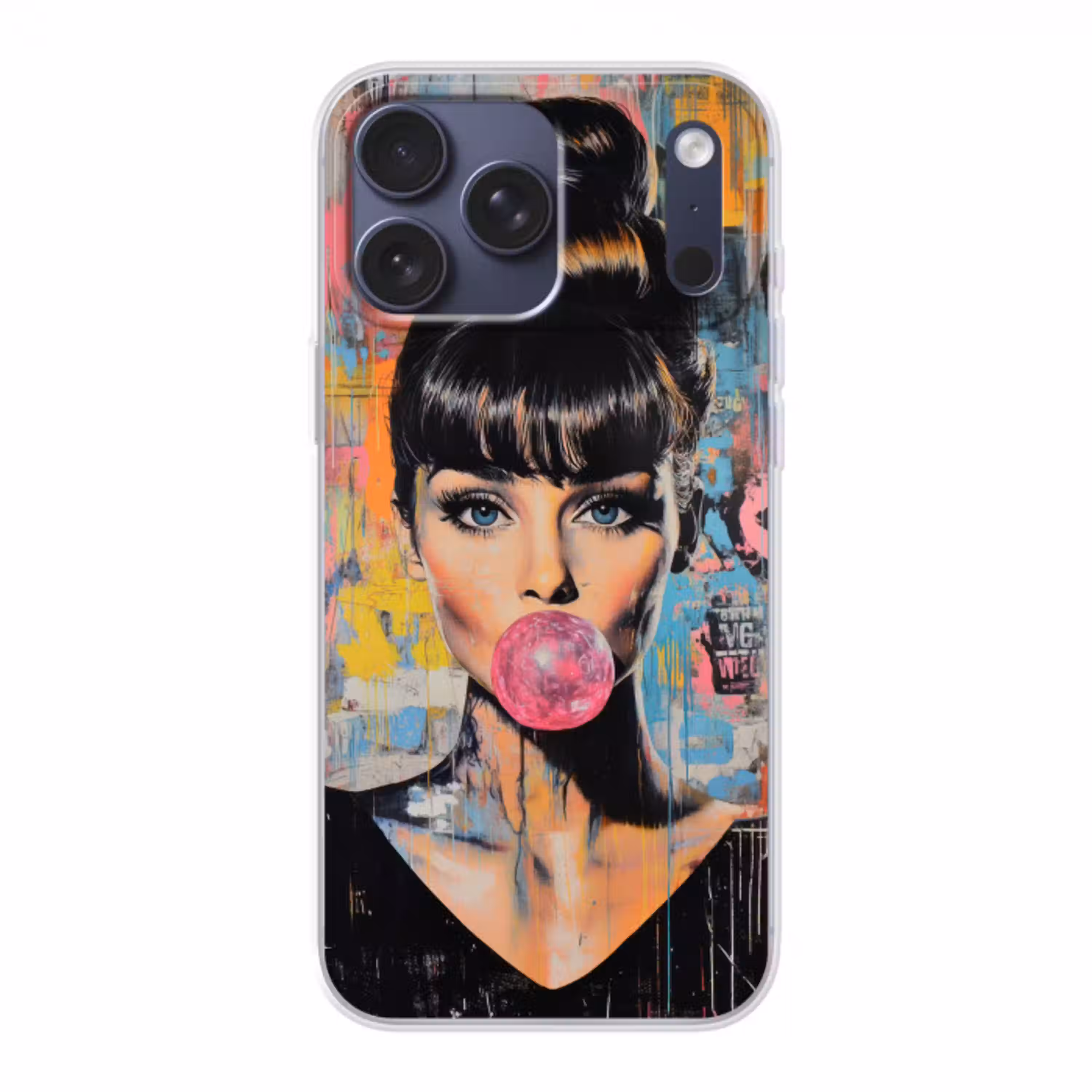 Kauwgom - Vrouw - Penseelstreken - Modern Telefoonhoesje iPhone 17 Pro Max klein -3d