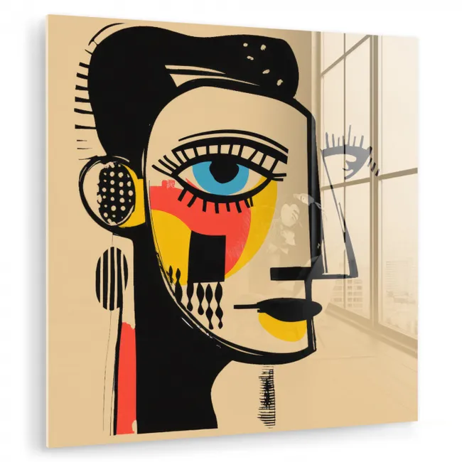 Geometrisch - Felle kleuren - Kubistische stijl plexiglas 5mm klein -zzzproduct_nieuw