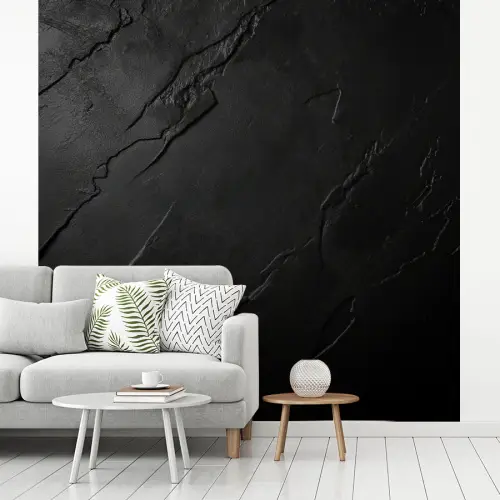 Zwart - Steen - Beton fotobehang vinyl groot -woonkamer