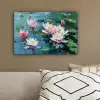 Waterlelies - Bloemen - Roze - Water canvas 2cm klein -sfeer3
