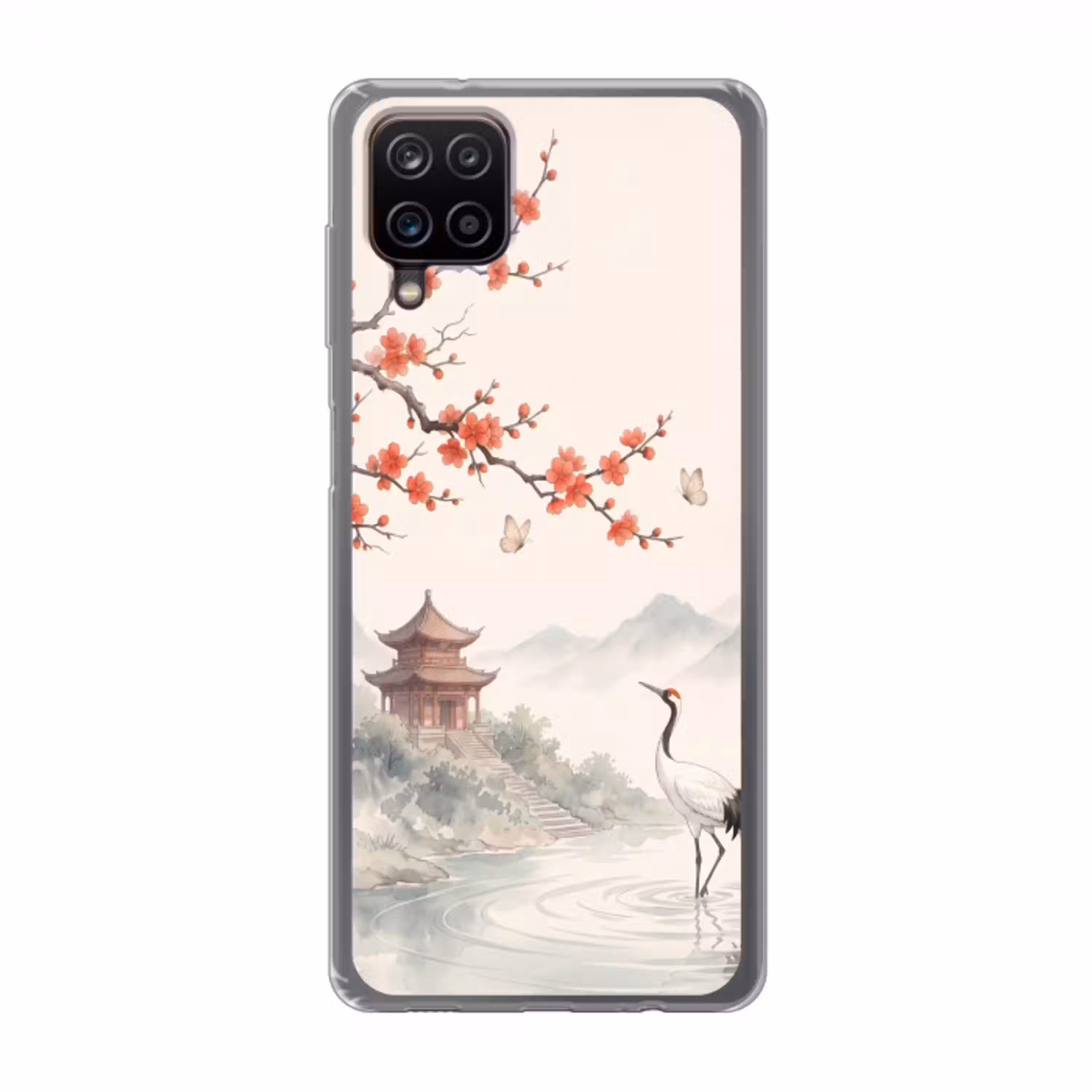Kraanvogel - Azië - Klassiek Telefoonhoesje Samsung Galaxy A12 klein -3d