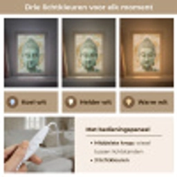 Buddha - Mandala - Modern - Spiritualiteit Light Box met kabel (Tafellamp) klein -USP_lichtkleurNL