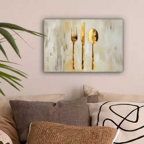 Verf - Goud - Bestek canvas 2cm klein -sfeer1