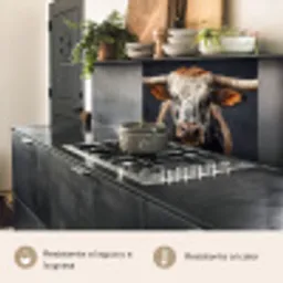 Stier - Kleurrijk - Hoorns keuken achterwand 2 middel -usp_ES