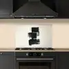 Rechthoeken - Penseelstreken - Abstract - Zwart keuken achterwand spatscherm klein -sfeer1
