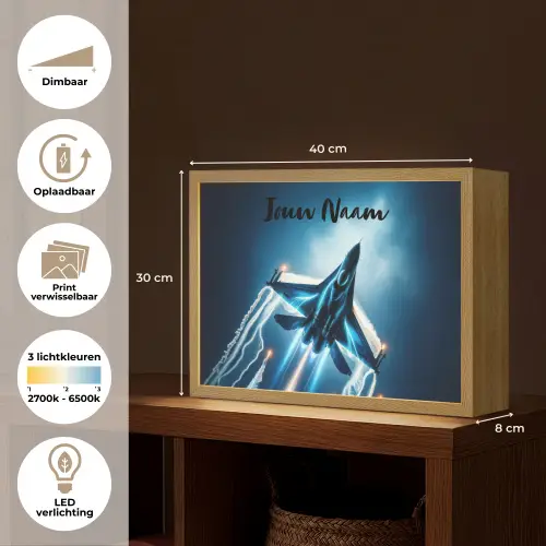 Straaljager - Blauw - Jongens Light Box met batterij (Wandlamp kind) middel -USP_websiteoverzichtNL