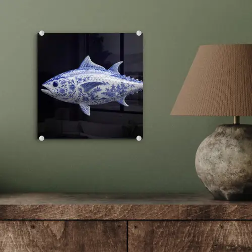 Porselein - Tonijn - Delfts - Blauw plexiglas 5mm klein -sfeer3