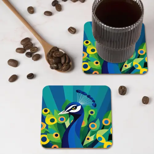Pauw - Cirkels - Blauw onderzetter kurk middel -sfeer2