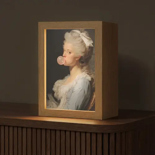 Vrouw - Barokjurk - Kauwgom Light Box met kabel (Tafellamp) klein -z3d_website