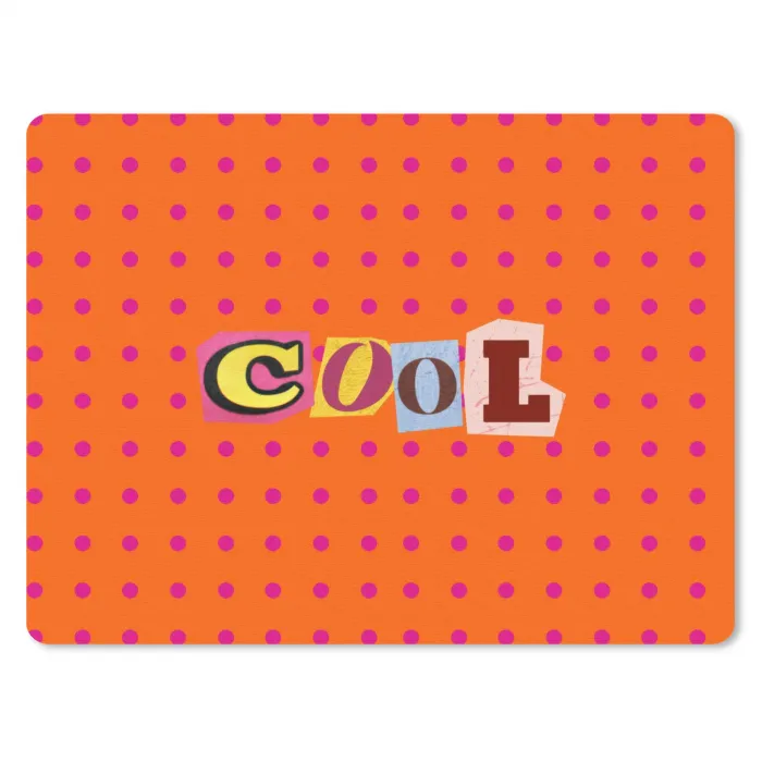 Cool - Stippen - Oranje muismat rubber klein -3d