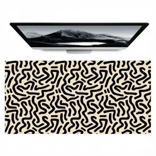 Abstract - Lijnen - Zwart Muismat XXL klein 681 -zzz3d