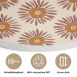 Patroon - Retro - Bruin Akoestische PET Vilt - Rond klein 838 -closeup_DE