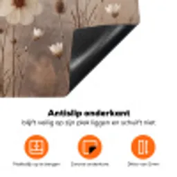 Wilde bloemen - Botanisch - Vintage - Natuur - Rustiek Inductie beschermer vinyl 3mm klein -zzzzzzz-td-onderkant