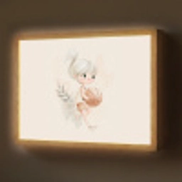 Meisje - Basketbal - Minimalistisch Light Box met batterij (Wandlamp) middel -z3d_website