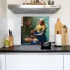 Melkmeisje - Amandelbloesem - Van Gogh - Vermeer - Schilderij - Oude meesters Inductie beschemer met haakjes middel -sfeer2
