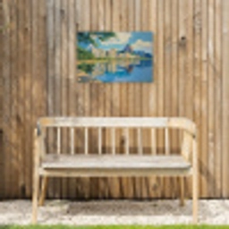 Berg - Skyline - Strand - Water Tuinposter op houten frame 2 cm dik klein -sfeer4