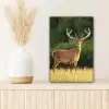 Hert - Gewei - Gras - Natuur - Dieren - Groen canvas 2cm klein -sfeer5