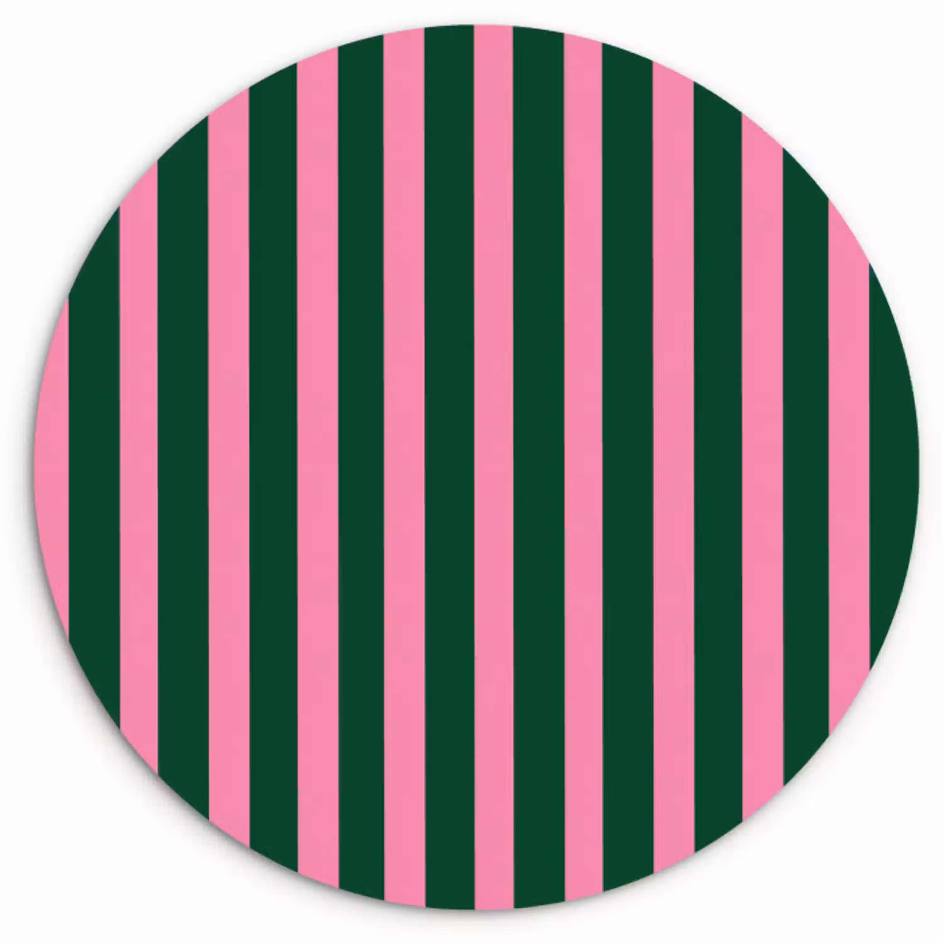 Verticale strepen - Groen - Roze Wandcirkel kunststof plaat 5mm dik klein 188 -3d