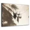 Badkleding - Palmbomen - Schaduw - Tropisch Textielframe zwart klein -3d