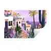 Huizen - Minimalistisch - Palmbomen - Kust Muursticker klein -3d